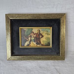 Francisco Goya The Parasol Sunshade Victorian Framed Art Vtg Romantic Lithograph